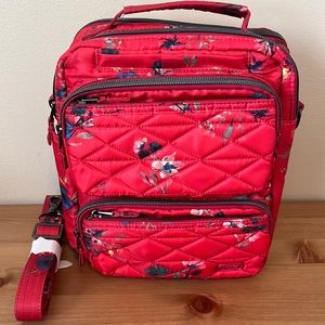 Lug Compass Crossbody Bag - Bouquet Red EUC